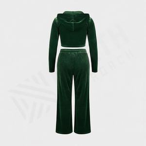 Ventes en gros de survêtements pour femmes, sur mesure, élégants, décontractés, de haute qualité, à capuche, en velours, ensembles de jogging tendance, sport de qualité supérieure - Product Image 2