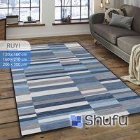 Tapis en flanelle de polyester imprimé abstrait moderne Shufu, antidérapant, anti-allergique, lavable en machine, fabriqué à la machine, moyen