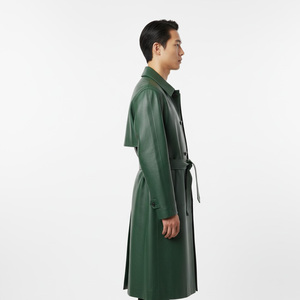 Abrigo de Cuero Estilo Urbano para Hombre, Proveedor de Fábrica OEM, Venta al por Mayor, Abrigo Largo Personalizado, Prenda Exterior de Moda Elegante de Algodón - Product Image 3