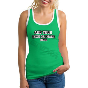 Camisetas sin mangas de algodón orgánico con logotipo personalizado gratuito para mujer, diseño de cuello redondo formal blanco sólido, venta al por mayor - Product Image 1