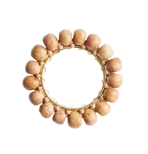 Décorations de table de fête de mariage perles en bois ronds de serviette lot de 4 perles de ferme Boho rond de serviette en bois - Product Image 2