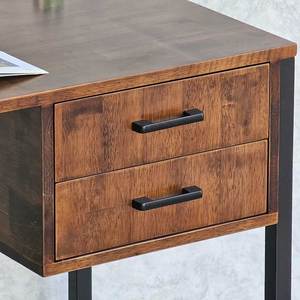 BD68116 Computer Desk with 120x60cm Drawers Rubber Wood and <b>Iron</b> Legs - Product Image 4