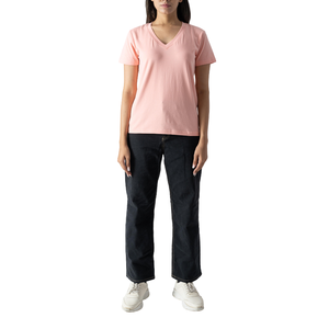 T-shirt à col en V pour femme-Coupe respirante élégante, parfaite pour les journées chaudes, idéale pour les sorties décontractées, offre un superbe look féminin - Product Image 4
