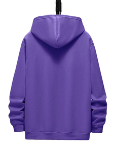 Custom <b>Purple</b> Hoodie Made from Cotton Fleece with Kangaroo Pocket Soft Comfortable Men's <b>Hoodies</b> - Product Image 2