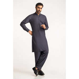 Traje Casual Elegante para Hombre en Gris Oscuro con Bordado y Patrón Sólido - Product Image 4