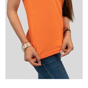 Camiseta Personalizable de Cuello Redondo para Mujer, de Verano, Tejida, Transpirable, de Algodón, Corta, Lisa, Informal, con Logotipo Estampado y Bordado - Product Image 4