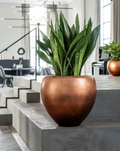 Plateado en cobre exquisito decorativo brillante pulido Hogar y Hotel decoración maceta jardín maceta - Product Image 1