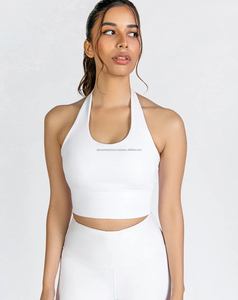 Ensemble de yoga 2 pièces de qualité supérieure pour femme : Legging large et soutien-gorge dos nu, résistant à l'eau, en Spandex/Nylon, taille haute, pour le fitness, avec motif lettre - Product Image 5