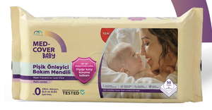 Lingettes pour bébé Med-Cover, prévention et soin des éruptions cutanées, camomille, aloe vera, pour peaux sensibles, sans parabène, sans parfum, approuvées par Dematest - Product Image 2