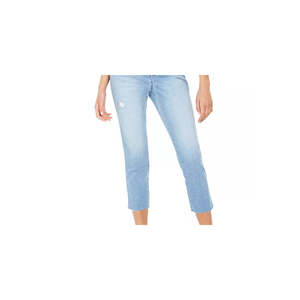 Jeans Denim Blu da Donna Style Co, Taglia XL, Gamba Dritta, Cropped, Traspiranti, con Decorazioni Floreali e Strappi, Logo in Vita - Product Image 2