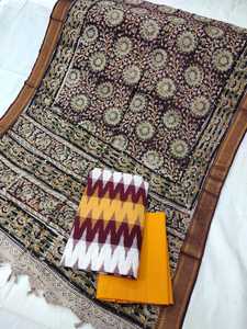 Sur mesure élégant Floral Kalamkari imprimé coton Ikat robe matériaux Dobby Style tissé respirant ethnique élégant tenues - Product Image 4