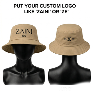 หมวกบักเก็ตพรีเมียม ZAINI ZI-071 ผ้าคอตตอนทวิล 260 GSM สีเบจ สำหรับทุกเพศ พิมพ์โลโก้ตามสั่ง ปัก 3 มิติ รับผลิตแบบ OEM หมวกสำหรับกิจกรรมกลางแจ้งในฤดูร้อน - Product Image 1