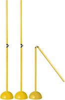 Poste de Slalom Plegable de PVC de Alta Calidad para Entrenamiento de Agilidad en Fútbol en Interiores/Exteriores, Base de Domo Amarilla