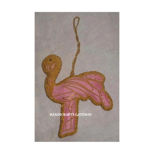 Adornos Colgantes Decorativos para Fiesta con Diseño de Pájaro en Color Rosa, Bordado con Hilo Dorado y Cuentas, Novedad 2024 - Product Image 1