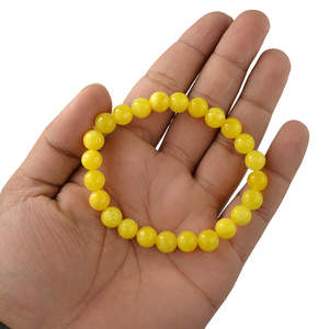 Bracelet en cristal de jade jaune, pierre précieuse naturelle pour l'abondance et le bonheur - Product Image 4