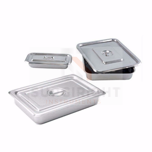 กล่องสี่เหลี่ยมฆ่าเชื้อทำจากสแตนเลสพร้อมฝาปิดและรูสำหรับเครื่องมือผ่าตัดทางทันตกรรมโดยใช้เครื่องมือผ่าตัด - Product Image 3