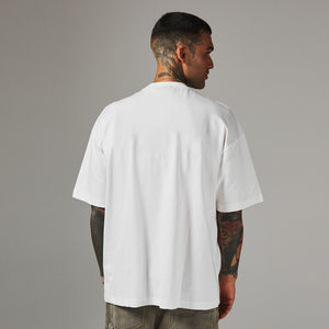 NOUVEAU T-shirt Homme Écologique Anti-UV Grande Taille Coupe Boxy 220 g/m² Coton Col Rond Côtelé Épaules Tombantes Oversize Streetwear - Product Image 5