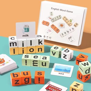 Bambini che imparano presto in <span class=keywords><strong>inglese</strong></span> lettera cubo <span class=keywords><strong>puzzle</strong></span> alfabeto educativo cognizione giocattoli per bambini Montessori ortografia giocattolo in legno - Product Image 4
