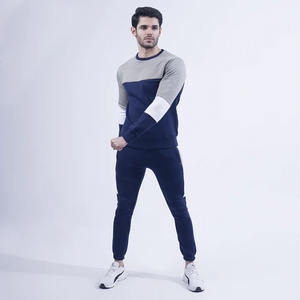 Conjunto Deportivo Personalizado de Última Moda, Transpirable y Resistente al Viento, para Hombre, con Paneles en Contraste, 100% Algodón, Sudadera y Pantalones para Correr, Venta al Por Mayor - Product Image 3