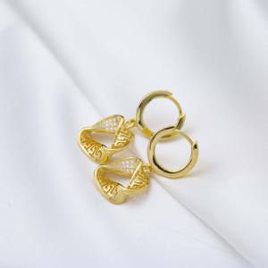 Pendientes Colgantes de Zirconia con Forma Geométrica Única, Hechos a Mano en Turquía, Joyería de Plata de Ley 925 al por Mayor - Product Image 2