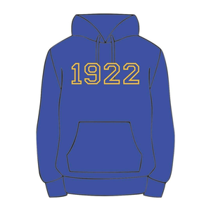 Sweat à capuche DST Delta Black Body Red Raglan à rayures fines en coton mélangé, vêtements de sororité grecque Divine Nine - Product Image 2