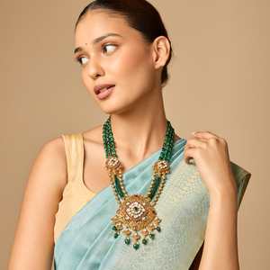 Antique Style Alloy <b>Necklace</b> Trendy Chains with Beads 187961 Number Pattern for Wedding - Product Image 3