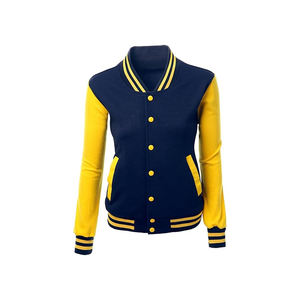 Veste universitaire pour femmes avec finition satinée de haute qualité, patchs brodés, coupe tendance et confortable, adaptée à la mode - Product Image 1