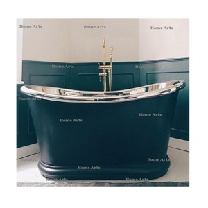 Bañera de cobre de diseño admirable con soporte de hierro forjado, bañera de tamaño y forma personalizados para uso en el baño - Product Image 2