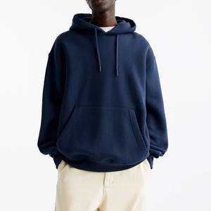 New <b>Navy</b> Blue Winter <b>Men's</b> Hoodie High Quality Slim Fit Cozy Cotton <b>Fleece</b> Solid Pattern Hooded Terry Fabric 3D Pattern Design - Product Image 1