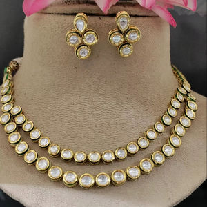 Collier Kundan doré tendance SKU 522 D-4 - Product Image 1