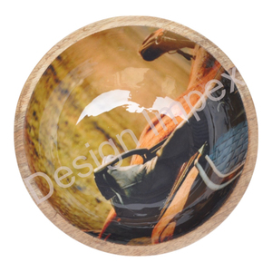 Tazón Ondulado con Impresión Personalizada, Artesanía Ecológica, Tazones de Madera para Servir Alimentos, Vajilla de Mesa, Precio Económico - Product Image 3