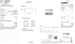 1.06ct Emerald Cut Lab-Grown Diamond IGI Certified F Color VS1 Clarity Lab-Stone - Product Image 5