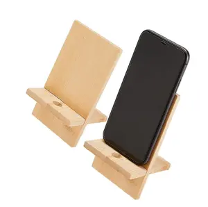 2 Sets Cell Phone Stand Mobile Wooden Desktop Tablet Holder Simple Portable Phone Dock for Smart Phone pad Saddle Brown Cross