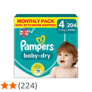 Pañales Pampers Baby-Dry Talla 4, 204 Pañales, 9 kg - 14 kg, Hasta 100% de Protección Contra Fugas y Comodidad Durante Toda la Noche - Product Image 6
