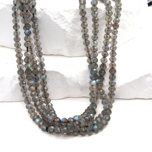 AA Faceted Black Labradorite 4mm Thin Rondelle <b>Balls</b> 15.5" Strand Stone Jewelry Third Party Certified for Crafting Decoration - Product Image 3