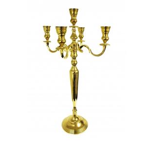 Bougeoir design de luxe à 5 bras en métal fini or pour la maison mariage candélabre de sol décoratif fait à la main personnalisé en vrac - Product Image 2