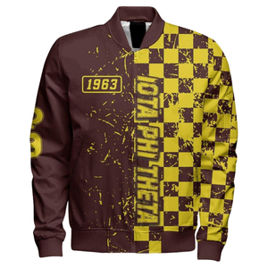 Veste universitaire grecque en satin Iota Phi Theta 1963, brodée, vêtement d'extérieur de qualité supérieure pour fraternité - Product Image 1