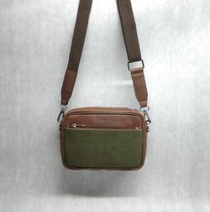 Bolsa de Aseo de Lona Orgánica Reciclada, Tejida, de Cuero, con un Solo Asa, Estilo Vintage, para Accesorios, Pedidos al por Mayor, con Remaches - Product Image 4