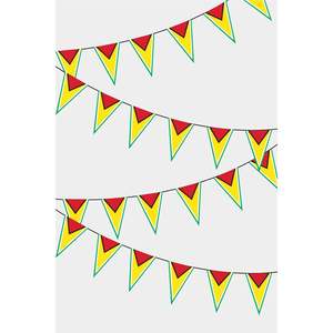 Guirnalda de Banderines Triangulares de Guyana para Decoración de Fiestas y Celebraciones - Product Image 1
