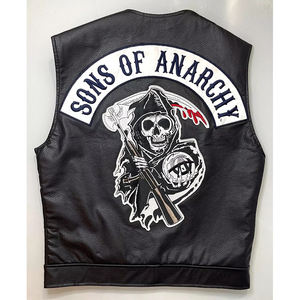 เสื้อกั๊กหนังสำหรับผู้ชายที่ออกแบบได้ตามต้องการอุปกรณ์ป้องกันสำหรับกีฬาแข่งรถมอเตอร์ไซค์และยานยนต์ - Product Image 2