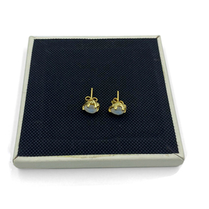 Handmade 925 Sterling Silver Stud <b>Earrings</b> New Style Natural White Rainbow <b>Moonstone</b> Gold Plating Party Jewelry for Women Gift - Product Image 2