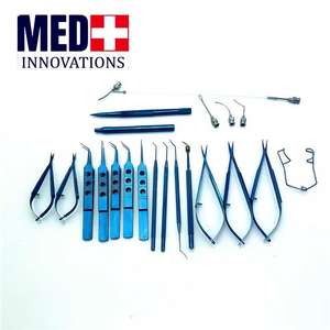 Kit de cirugía oftálmica de aleación de titanio de 21 piezas, juego de instrumentos quirúrgicos de cataratas para lentes intraoculares de Med Innovation - Product Image 1