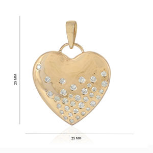 Diamante Natural 14K oro amarillo amor corazón encanto hecho a mano fino colgante joyería Unisex al por mayor, regalo de Navidad - Product Image 1