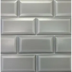 Azulejo de Metro biselado gris 3x6, acabado mate, pared de cerámica para baño, comedor, parque, patio, 5mm, para uso en supermercado - Product Image 1