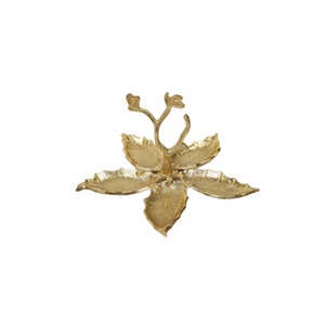 Cuenco decorativo de lujo con forma de hoja dorada para frutos secos y citas, cuenco decorativo de colección RAMZAN - Product Image 1