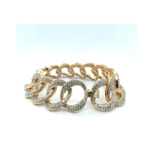 สร้อยข้อมือประดับเพชรแบบคลาสสิกที่ทำ14kt ทองทึบสีเหลืองเครื่องประดับส่วนบุคคลสำหรับเครื่องประดับแฟชั่นที่มีเอกลักษณ์และสง่างาม - Product Image 1