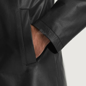 เสื้อแจ็กเก็ตหนังสำหรับผู้ชายทันสมัยสำหรับนักขี่มอเตอร์ไซค์มีซิปสำหรับงานหนักสำหรับขายปลีกและป้ายยี่ห้อส่วนตัว - Product Image 3