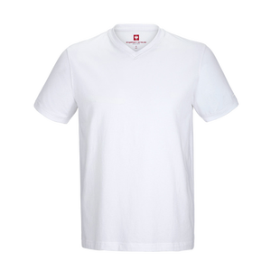 T-shirt in cotone elasticizzato con scollo a V - Product Image 2