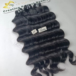 วิกต่อผมมนุษย์ผมหยิกเป็นลอนแบบคู่สีดำธรรมชาติที่ไม่ได้ผ่านการทำสีอ่อน - Product Image 1