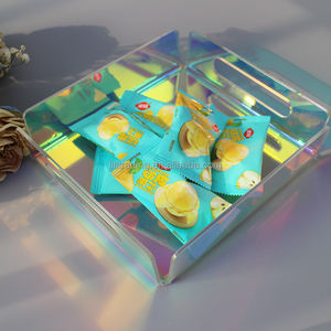 Custom square Cute Mini <strong>Candy</strong> Chocolate <strong>Tray</strong> Wedding Decor Luxury rainbow Perspex Plexiglass Favor Plastic Food Serving <strong>Tray</strong> - Product Image 4